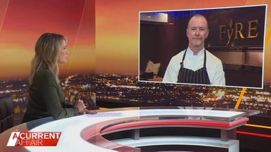 A Current Affair host Leila McKinnon and Perth celebrity chef John Mountain.