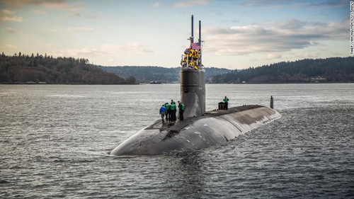 In this 2016 file photo, the USS Connecticut is seen departing for sea trials.