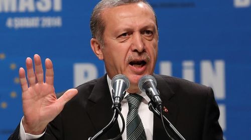 Turkish President Recep Tayyip Erdogan has been criticised for spearheading a crackdown on journalists and social media. (Getty)