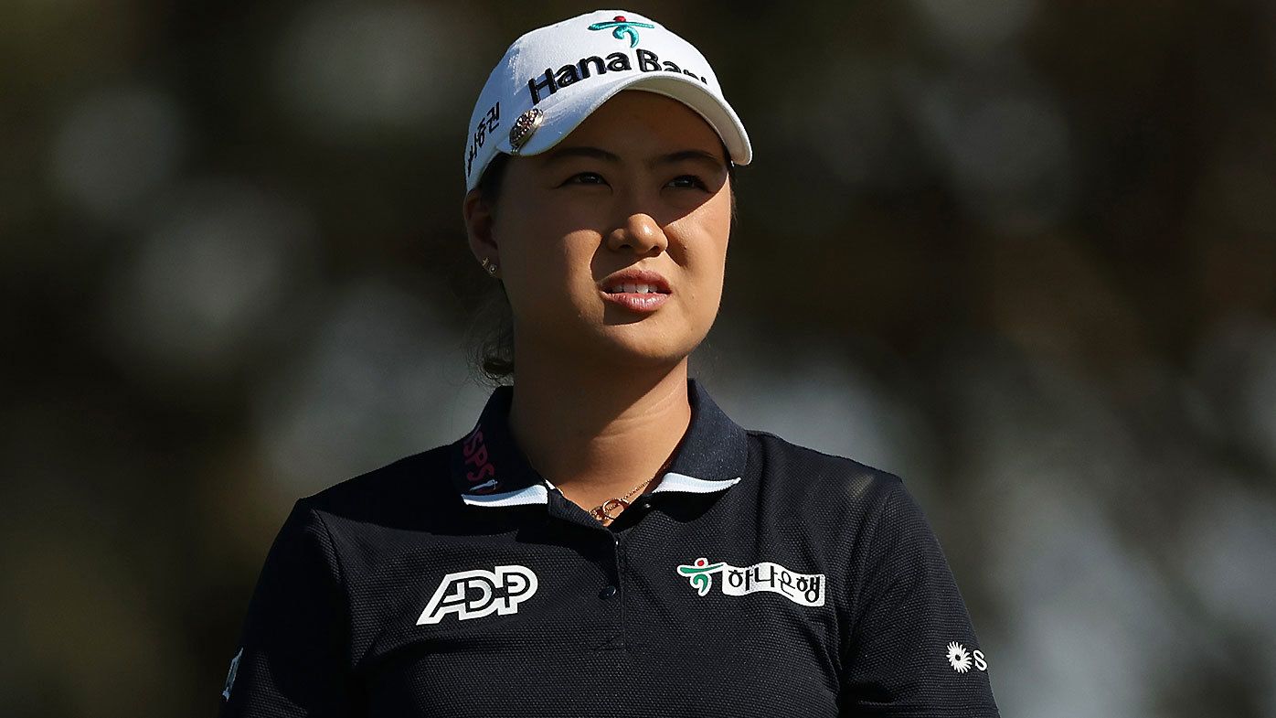 Minjee Lee pictured in action during the first round of the 2023 Australian Open