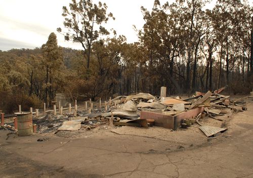 Two people died inside this house which was burned to the ground in a bushfire started by former volunteer fireman Brendan Sokaluk.