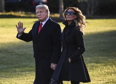 President Trump and first lady Melania Trump depart the White House on Wednesday afternoon, Dec. 23, 2020. MUST CREDIT: Washington Post photo by Toni L. Sandys