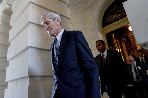 In this June 21, 2017, file photo, former FBI Director Robert Mueller, the special counsel probing Russian interference in the 2016 election, departs Capitol Hill following a closed door meeting in Washington. President Donald Trump is questioning the impartiality of Mueller's investigation and says the probe is groundless, while raising doubts about whether a fired top FBI official kept personal memos outlining his interactions with Trump. (AP Photo/Andrew Harnik, File) 
