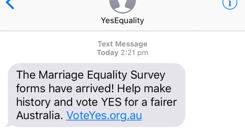 Vote Yes text messages have been sent. (Supplied)