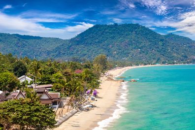 Lamai Beach on the island of Koh Samui, Thailand in a summer day