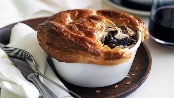 Rabbit and wild mushroom pies