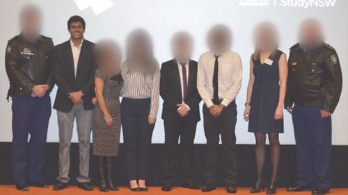 The terror suspect has been photographed with police officers at UNSW.