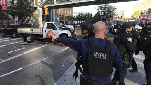 Police seal off the scene in Manhattan. (NYPD/Twitter)