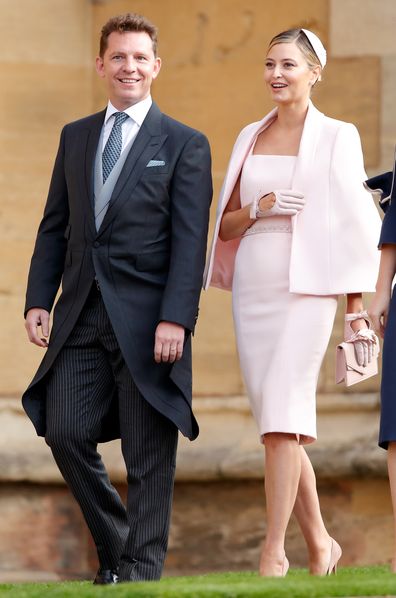 Nick Candy and Holly Valance attend the wedding of Princess Eugenie of York and Jack Brooksbank in 2018