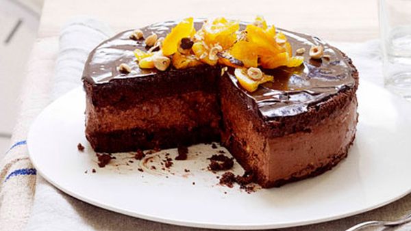 Dark chocolate mousse cake