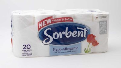 #8 Sorbent Hypo-Allergenic Ink, Dye and Fragrance Free, $9.50; 20 pack, 2 ply