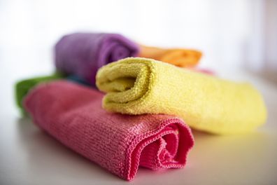 Microfiber cleaning towels, multicolored, cleaning cloths, cloth