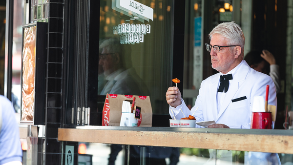 Man dressed like Colonel spotted eating Grill'd's healthier fried chicken