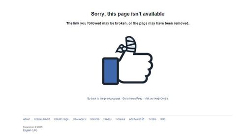 The page was pulled down this afternoon. (Facebook)