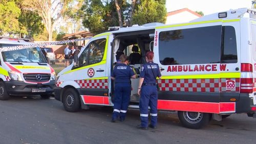 The two officers were treated at the scene before being taken to Westmead Hospital.