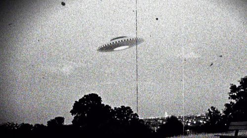 Photograph of the supposed Westall UFO encounter where more than 200 students and teachers at two Victorian state schools allegedly witnessed an unexplained flying object which descended into a nearby open wild grass field