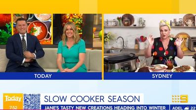 Karl Stefanovic and Leila McKinnon talks slow cooking with Jane de Graaff on Today.