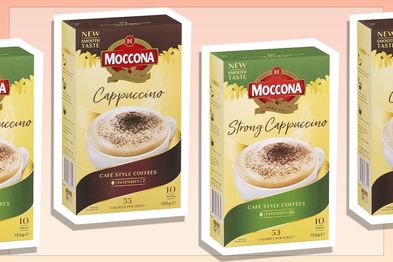 9PR: Moccona Cappuccino, 10 Sachets and Moccona Strong Cappuccino, 10 Sachets