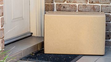 parcel delivered to front door of house