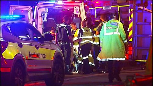 It's believed the man driving a van collided with a truck. (9NEWS)