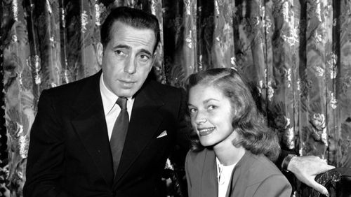 Lauren Bacall with her husband actor Humphrey Bogart in May 1945. (AAP)