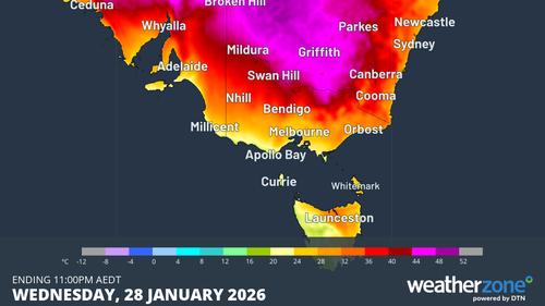 The high pressure system will continue to travel to the north today, according to Weatherzone.