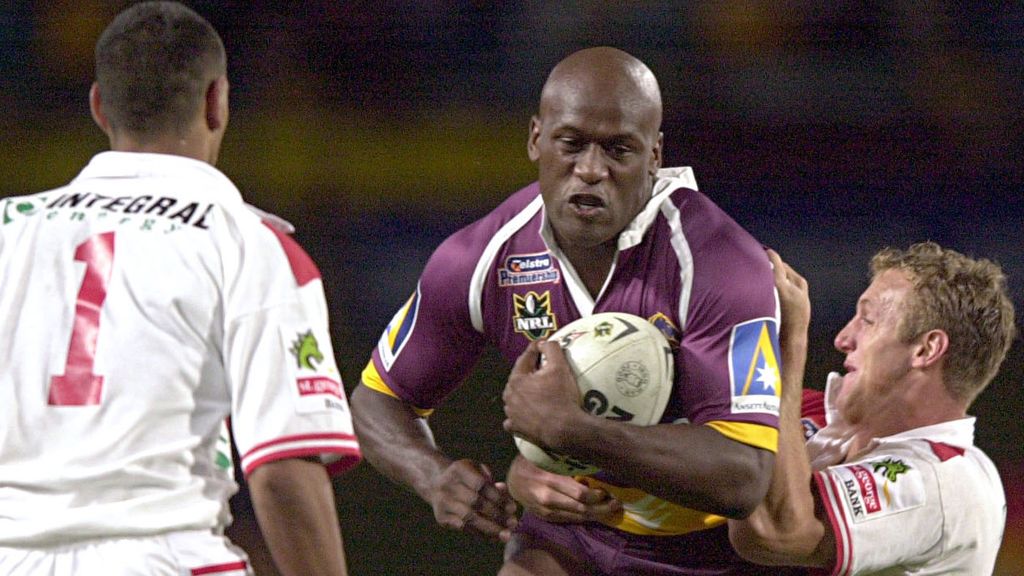 Wendell Sailor of the Broncos celebrates after the ARL match