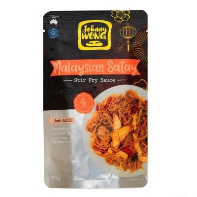 Johnny Wong Malaysian Satay Stir Fry Sauce 250g - 160 calories