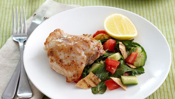 Garlic chicken with fattoush