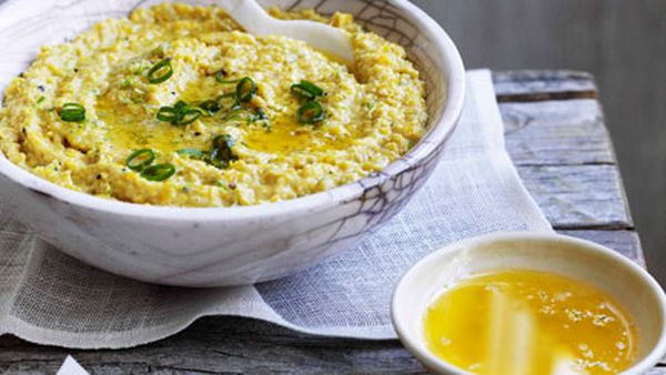 Creamed corn with lime butter