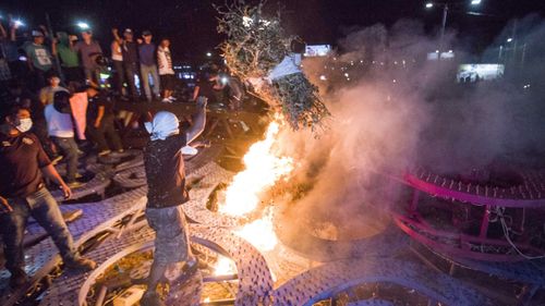 Protesters during the fourth consecutive day of demonstrations against social security reforms in Managua, Nicaragua. (AAP)