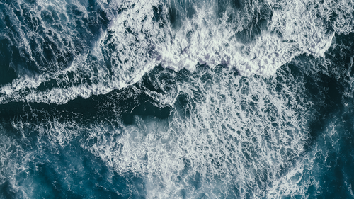 Crashing waves of the Southern Ocean photographed by drone, Esperance, Australia