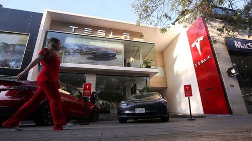 A Tesla dealership in Mexico City, Mexico.
