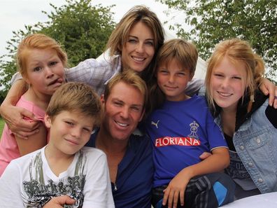 Liz Hurley, Shane Warne and their children