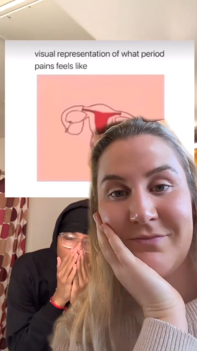 Alice Williams appears in an Instagram reel about period pain.