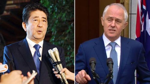 Japanese Prime Minister Shinzo Abe and Malcolm Turnbull have condemned the launch. (AP)