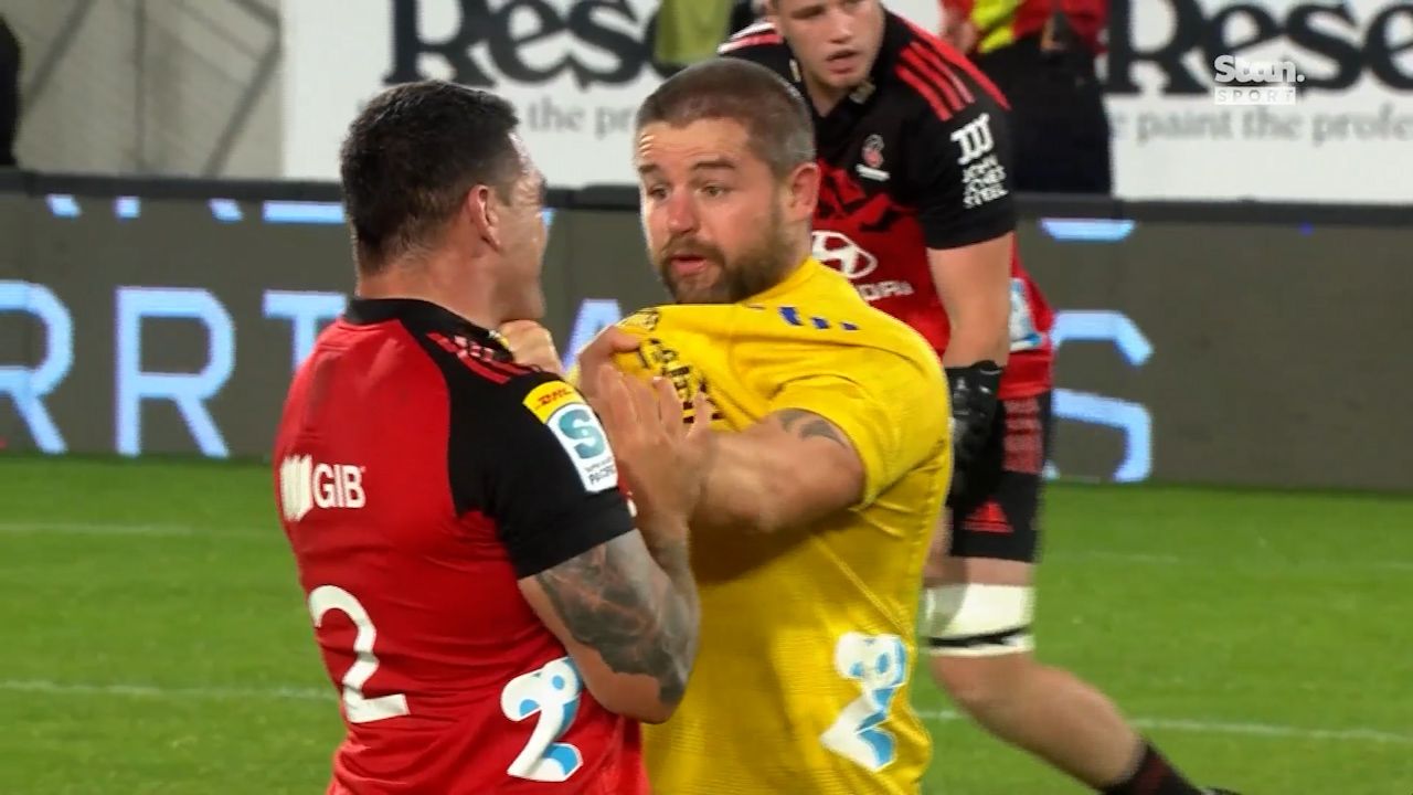 Dane Coles, Codie Taylor tempers boil over in tense Super Rugby clash