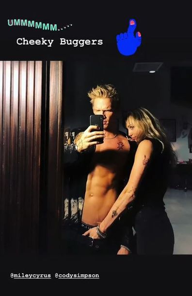 Miley Cyrus, Cody Simpson, Instagram, selfie, crotch