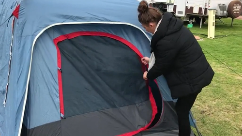 A disabled retiree from Adelaide has revealed that she has been forced to live in a tent for weeks.