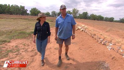 A Current Affair reporter Dimity Clancey and farmer Murray Brown.