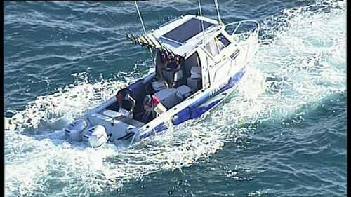 The group's boat started taking on water in Botany Bay. Picture: 9NEWS