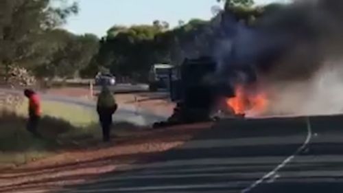 Two people died in the crash near Condobolin, on November 20, 2017. (9NEWS)