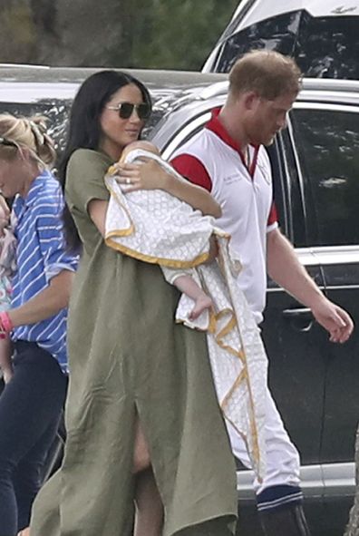 The Duke and Duchess of Sussex with their son Archie as they the King Power Royal Charity Polo Day.