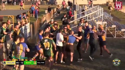 A brawl erupted following a rugby league match at Lake Illawarra, south of Sydney.