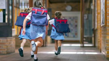 Parents have been warned against sharing photos of their kids&#x27; return to school on social media. Stock photos such as this one are careful to obscure identifying details.
