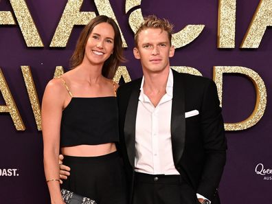 Emma McKeon and Cody Simpson at the 2025 AACTA Awards on February 7, 2025 in Gold Coast, Australia.