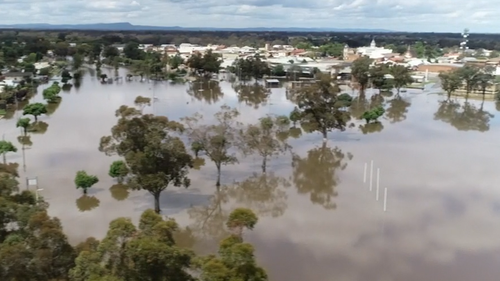 Floodwaters on the Lachlan River reached their peak in the New South Wales central west town of Forbes.