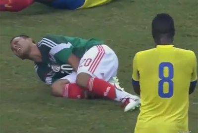 <b>As far as injuries go, they don't get much more more sickening than the double whammy seen in a 'friendly' between Mexico and Ecuador.</b><br/><br/>Moments after scoring a goal for Mexico, Luis Montes' career was abruptly halted when he broke his fibula and tibia while contesting for a loose ball with Ecuador's Segundo Castillo.<br/><br/>For his part, Castillo was left with a suspected torn anterior cruciate ligament. The incident left some teammates in tears and joins football's most sickening sights.