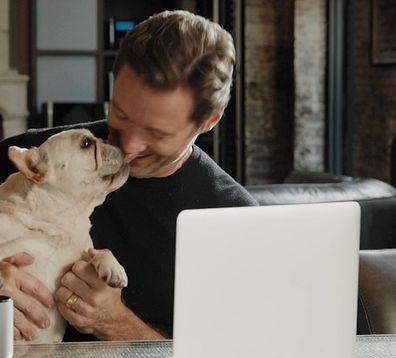 Hugh Jackman and dog Dali