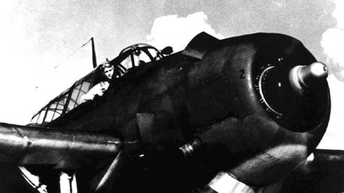 Navy pilot George Bush sits in a VT-51 Avenger in 1944
